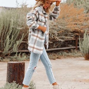 VICI BRINKLEY PLAID WOOL BLEND SHACKET